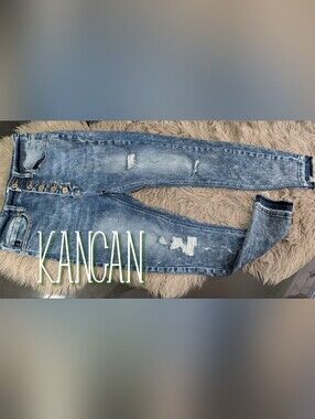 Kancan Button Fly Acid Wash Denim Skinny Jeans sz28